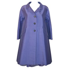 Celine Purple Silk Dress and Coat Ensemble