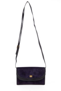 Celine Purple Suede Shoulder Bag