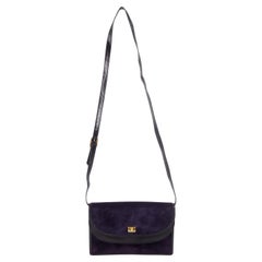 Sac à bandoulière en daim violet de Celine