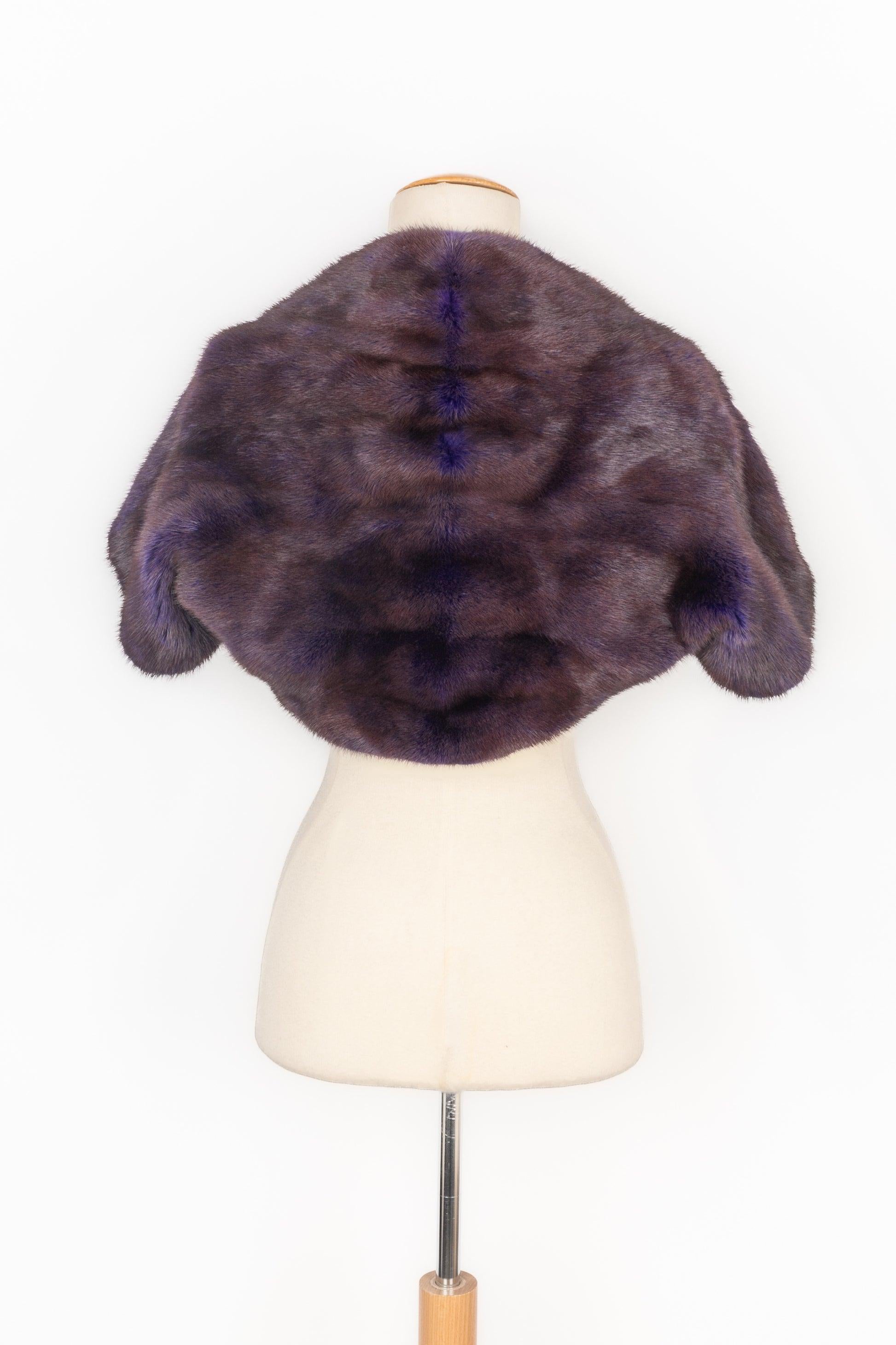 Gray Celine Purple-tone Mink Bolero Jacket For Sale