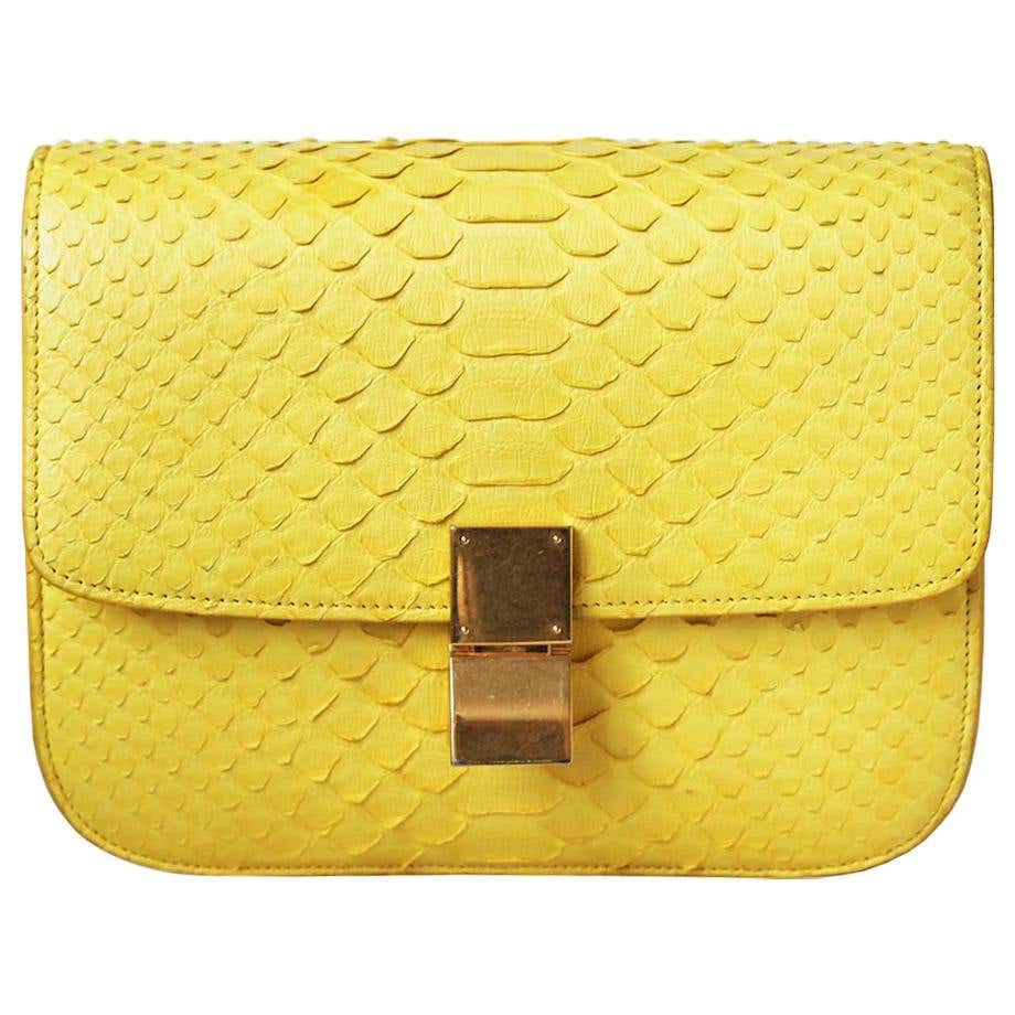 Celine Python Leather Medium Classic Box Bag at 1stDibs | celine python ...