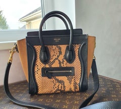 Celine Python Suede Nano Tri Color Bag