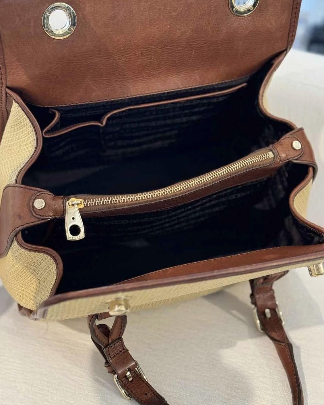 Celine Raffia Leather Detailed Beige Boston 30 Handbag For Sale 3