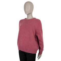 CELINE raspberry cashmere SEAMLESS CREWNECK Sweater L