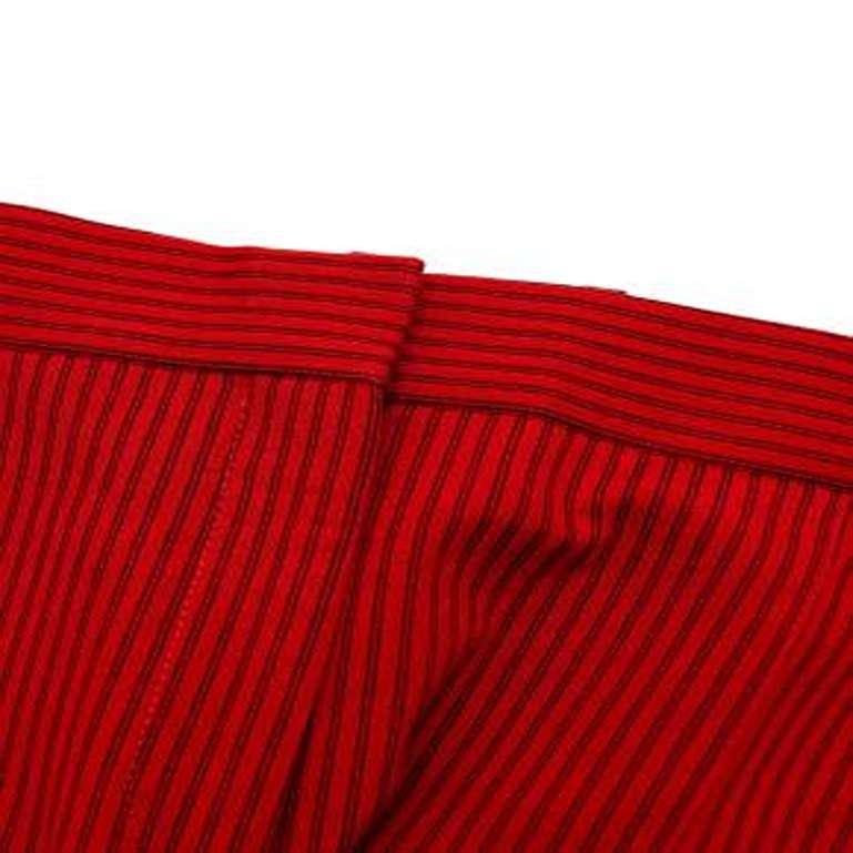 Celine Red & Black Cotton & Wool Cigarette Trousers For Sale 1