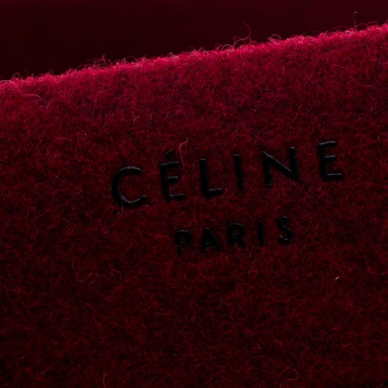 Women's Celine Red/Black Felt and Leather Medium Phantom Luggage Tote