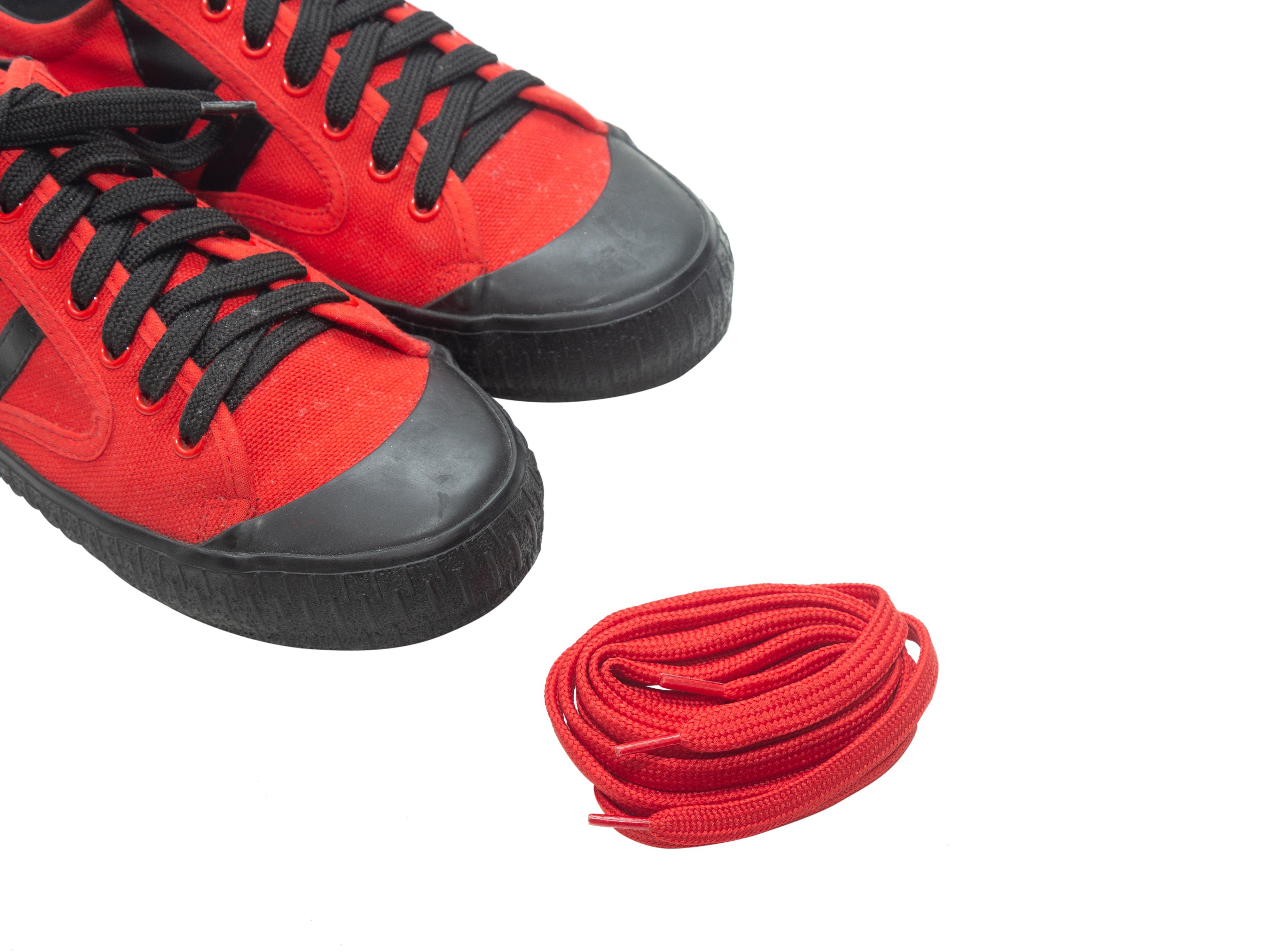 Women's Celine Red & Black Plimsole Low-Top Sneakers