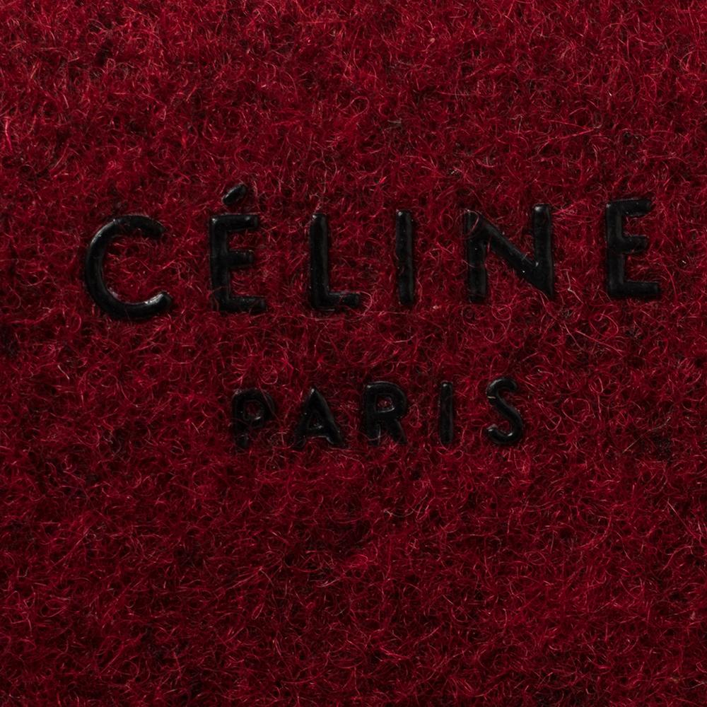 Celine Red/Black Wool and Leather Medium Phantom Luggage Tote 5