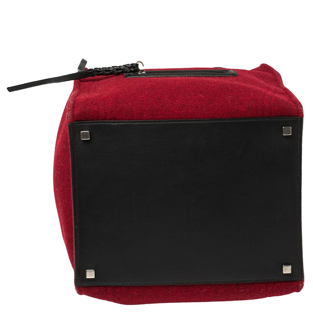 black wool luggage bag