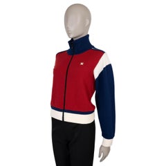 CELINE red blue white wool 2023 JERSEY ZIP SKI TRACK Jacket XS