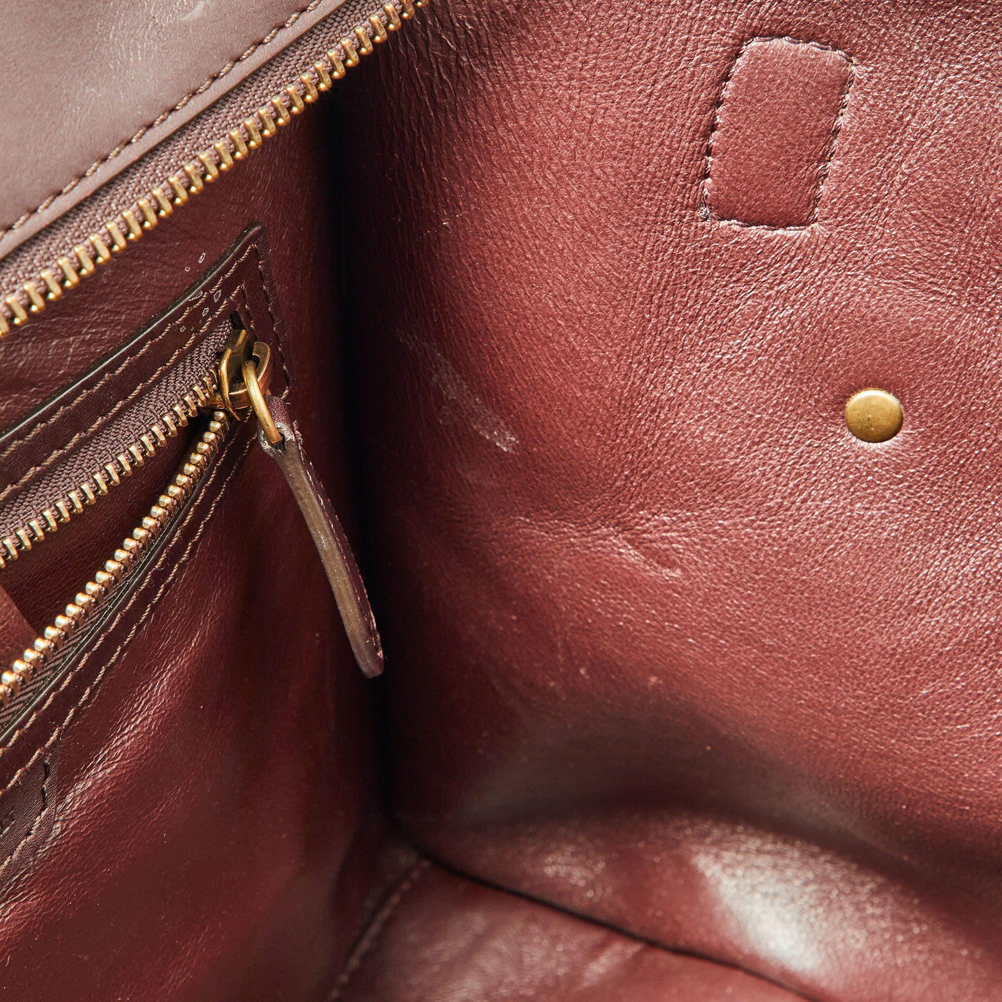 Céline Red/Burgundy Python and Leather Mini Luggage Tote 10