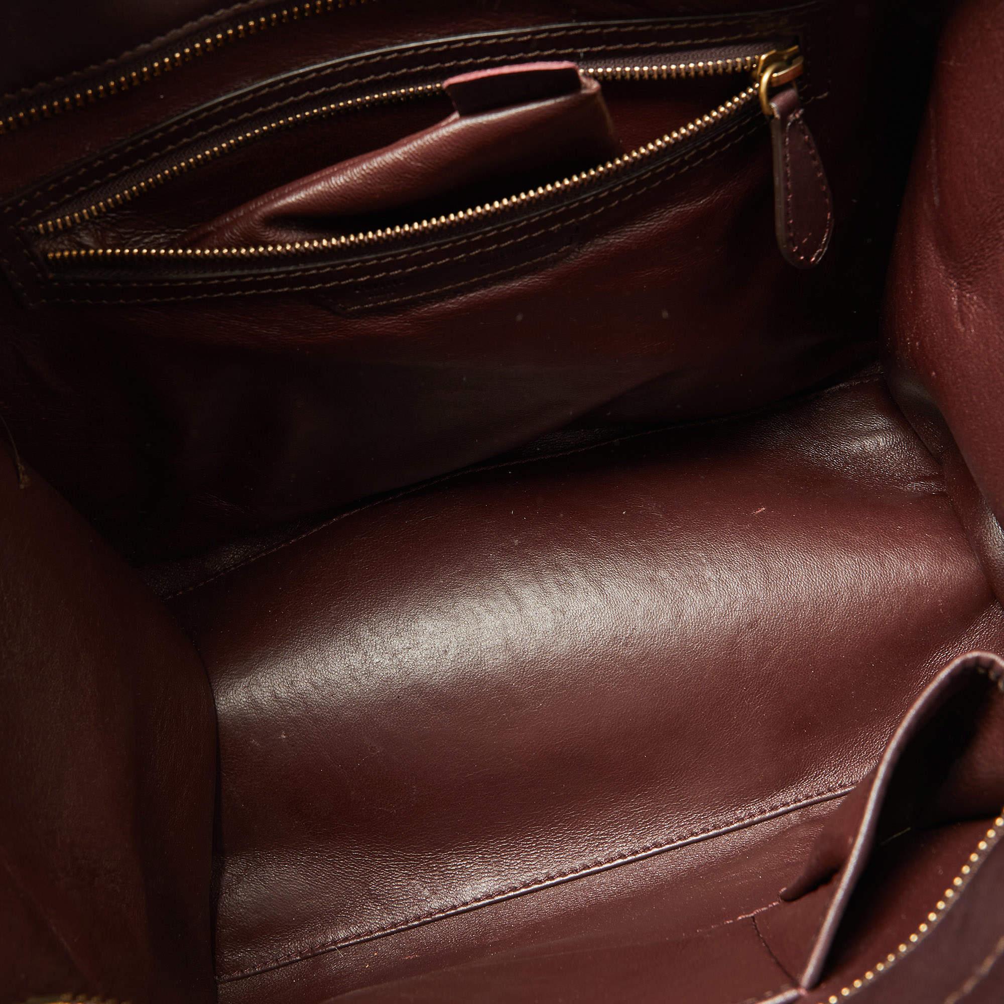 Céline Red/Burgundy Python and Leather Mini Luggage Tote 2