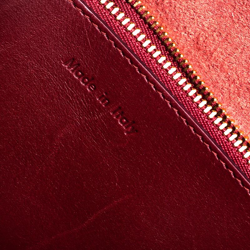 Women's Celine Red Calfskin Leather Blade Flap Bag
