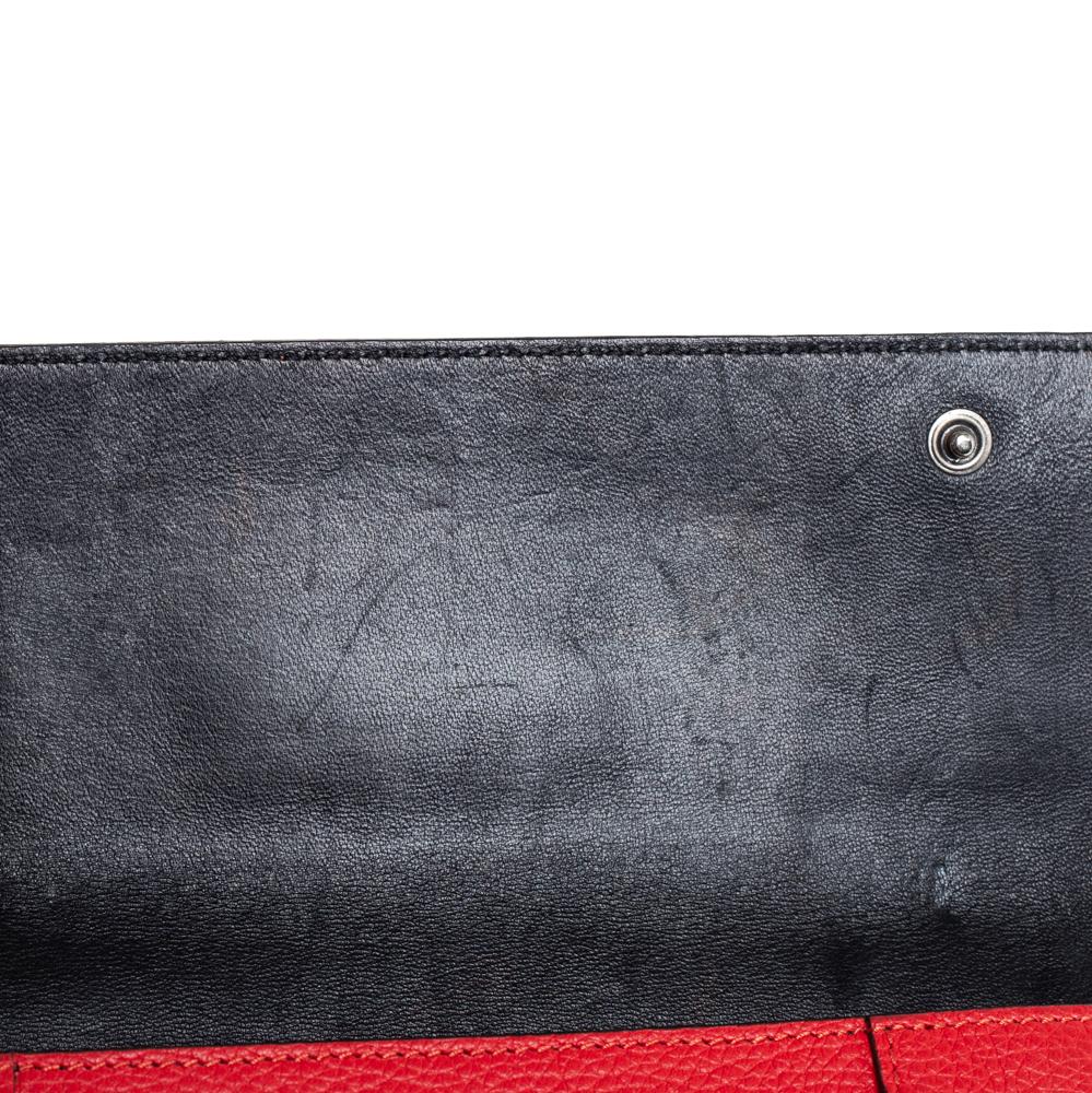 Celine Red Drummed Leather Multifunction Flap Wallet 3