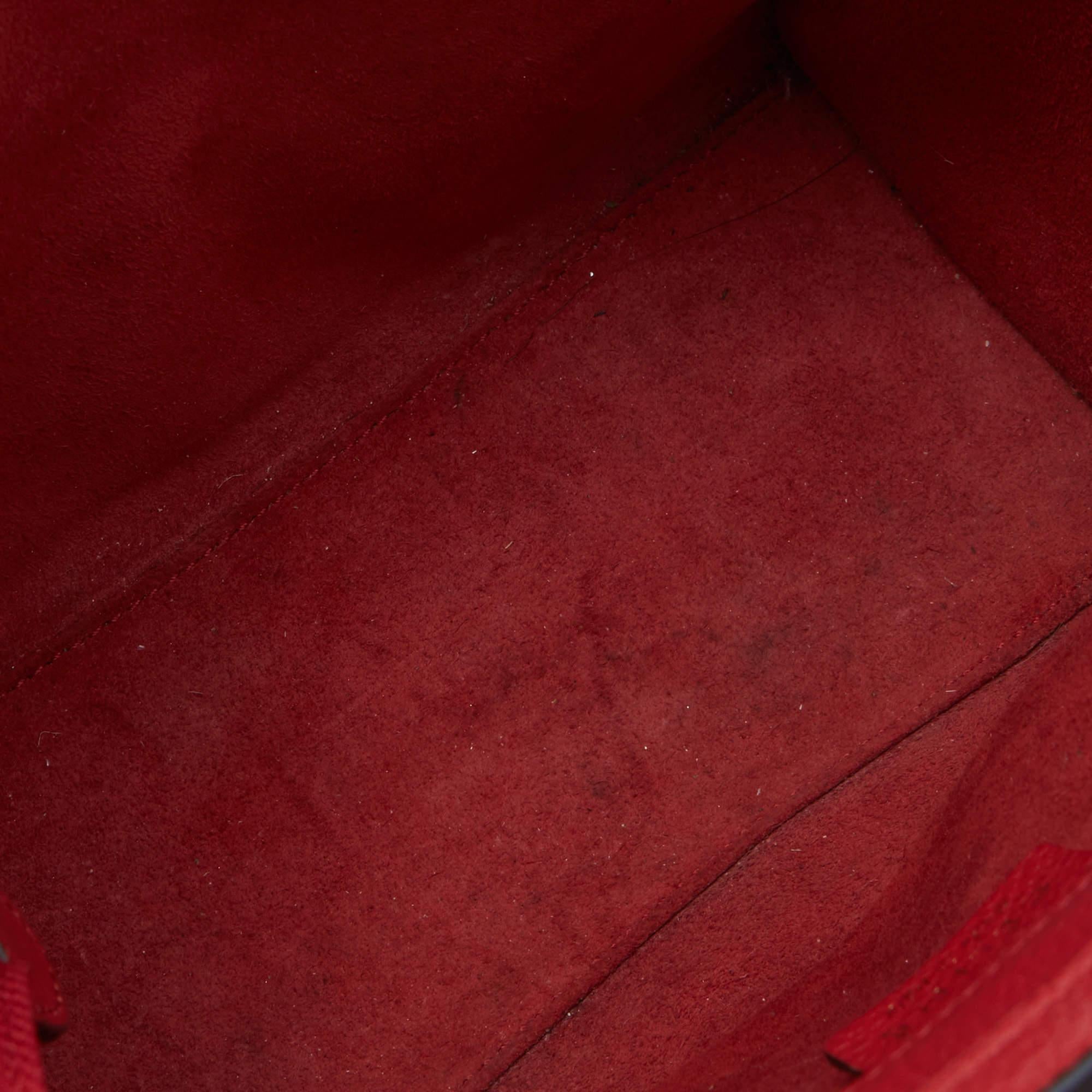 Celine Red Grain Leather Nano Luggage Tote 7