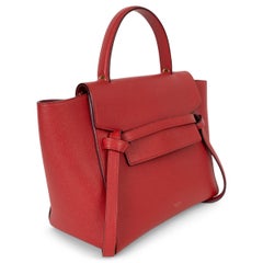 CELINE red Grained leather MICRO BELT Bag