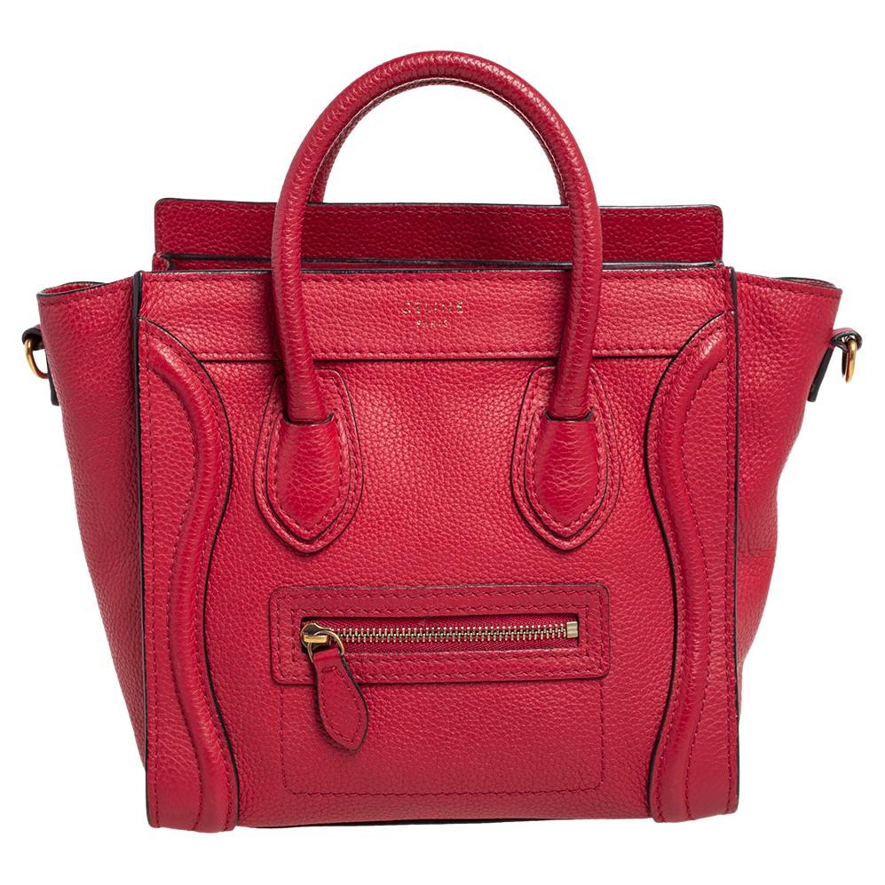 Celine Brown Leather Mini Luggage Tote at 1stDibs