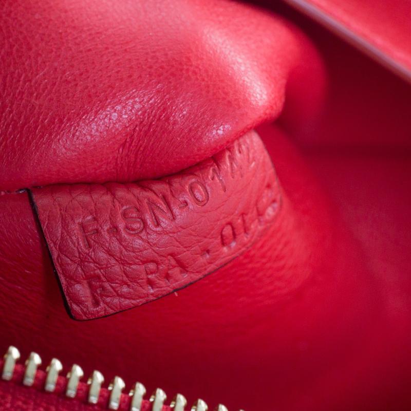 Celine Red Leather and Suede Medium Trapeze Bag 3