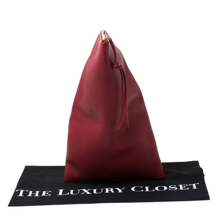 Céline Red Leather Berlingot Clutch For Sale at 1stDibs