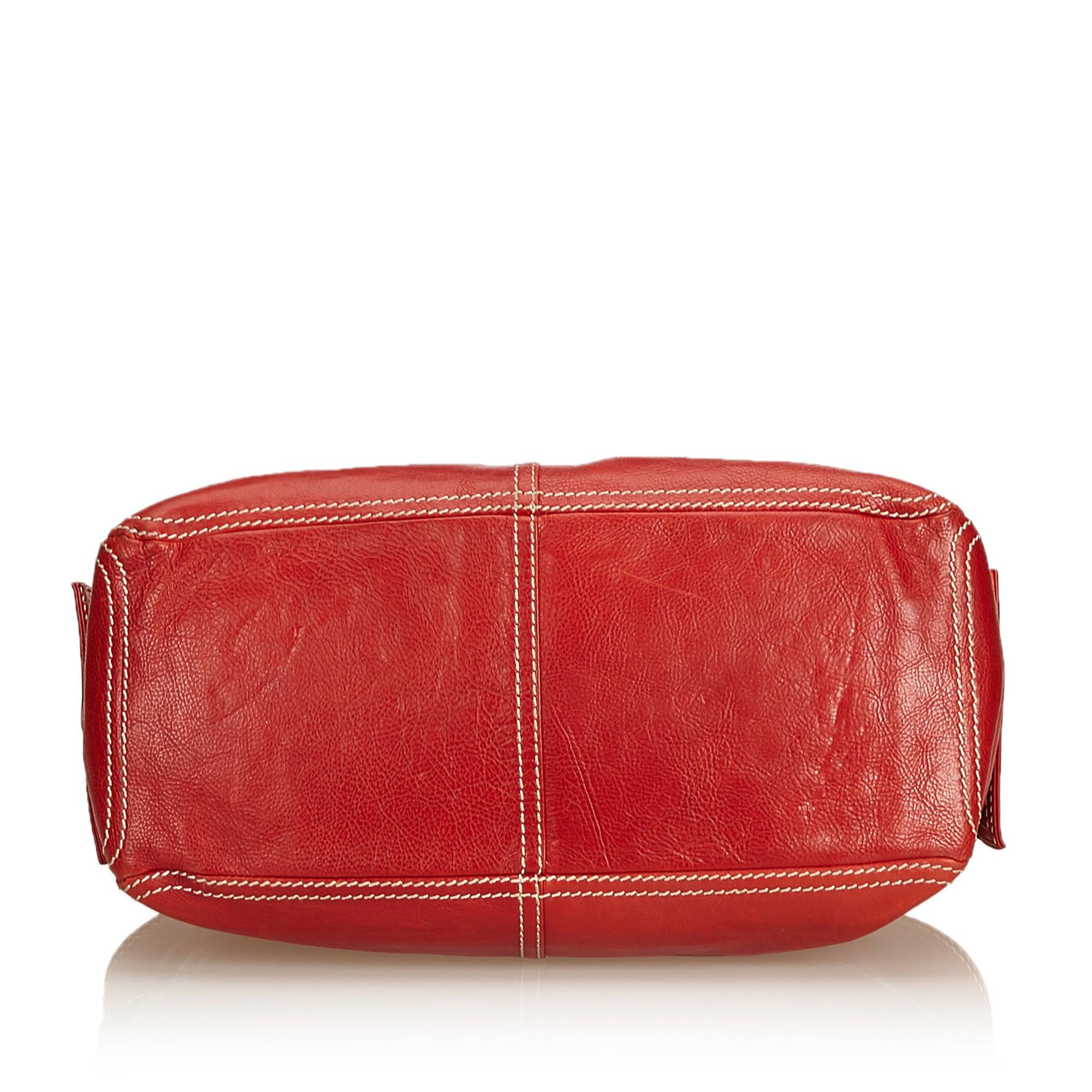 Women's Celine Red Leather Boogie Bag For Sale