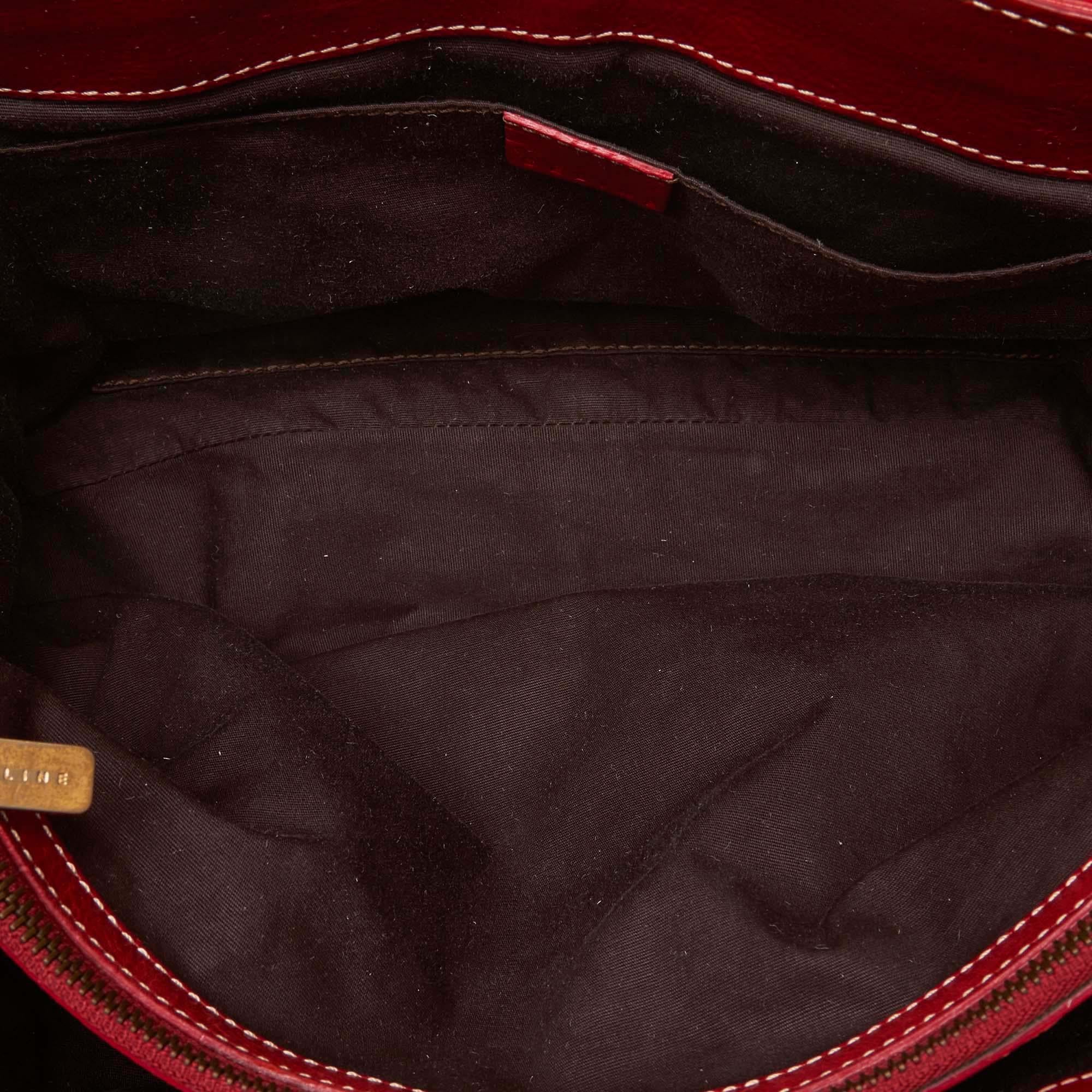 Celine Red Leather Boogie Bag For Sale 1