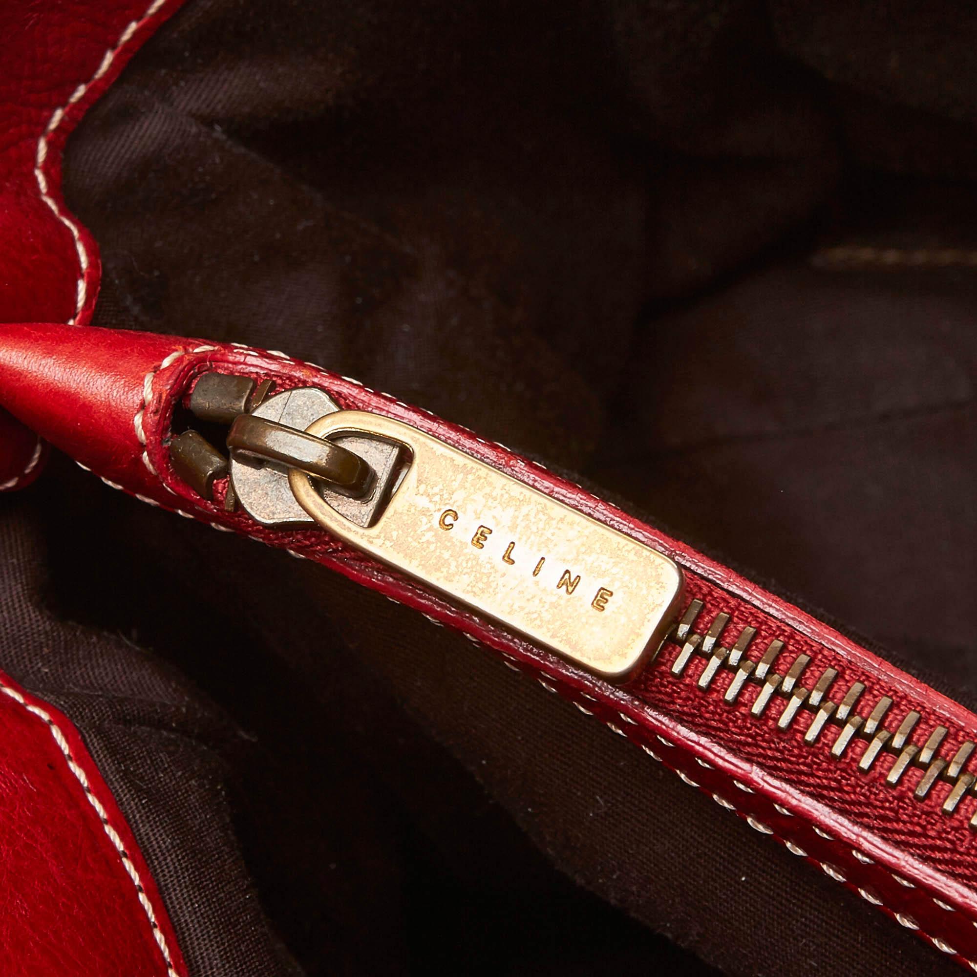Celine Red Leather Boogie Bag For Sale 5