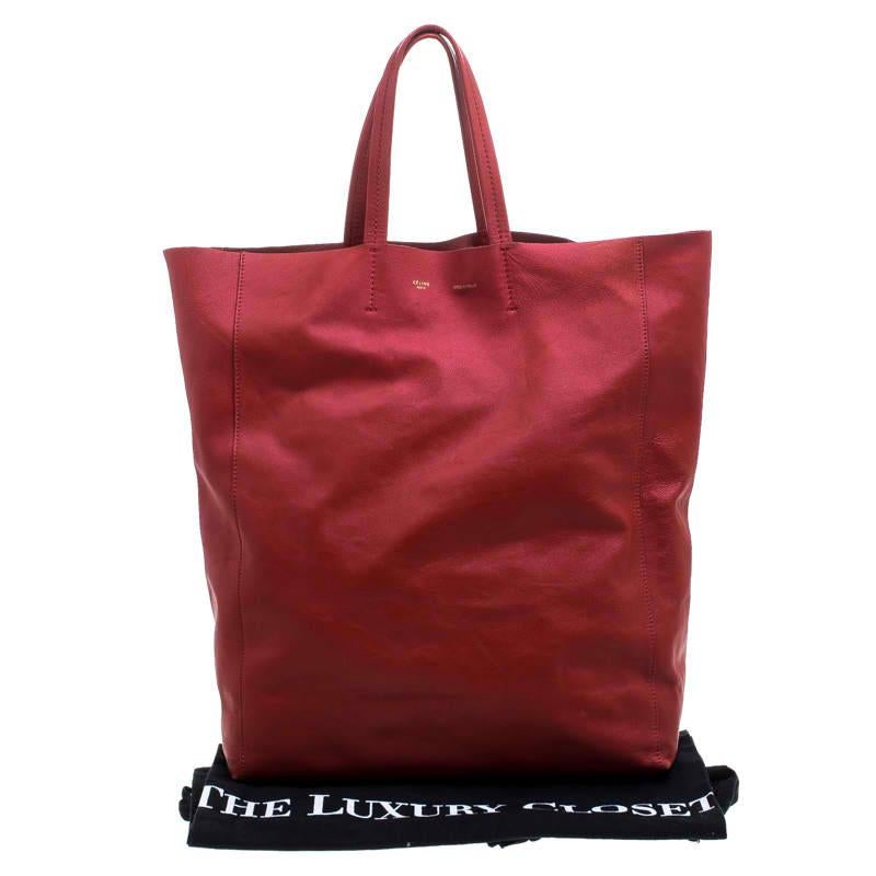 Celine Red Leather Cabas Tote 5