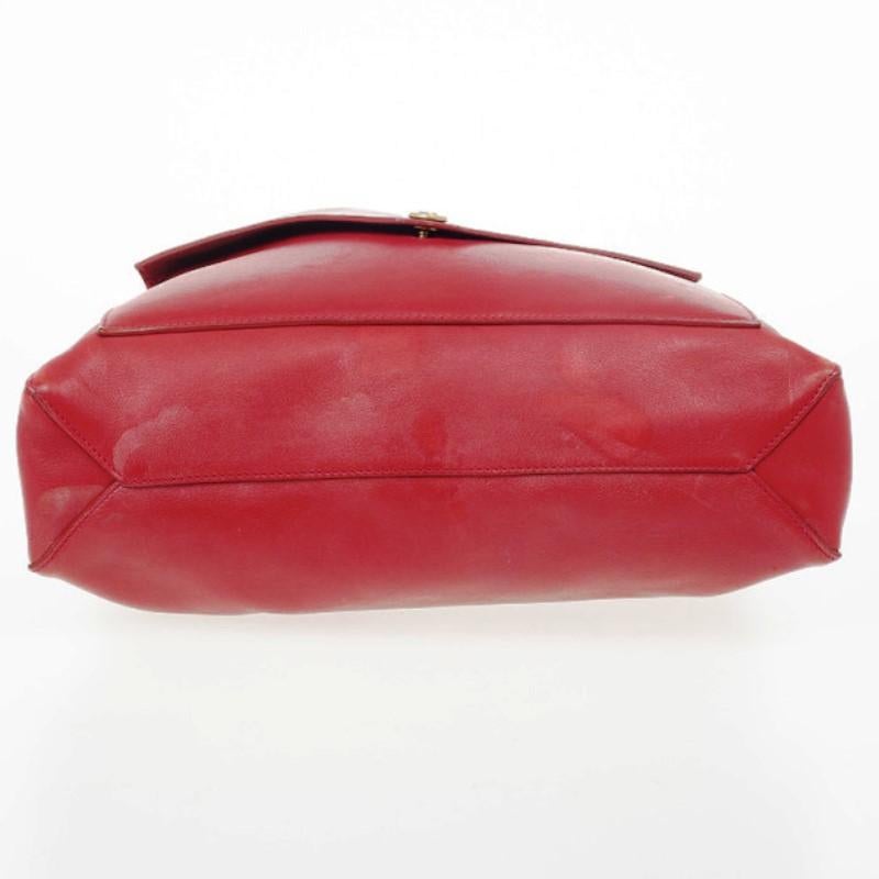 Celine Red Leather Envelope Pocket Tote 1