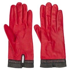 Céline Red Leather Gloves