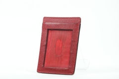Céline Red Leather ID Holder Card Case 5CL1102
