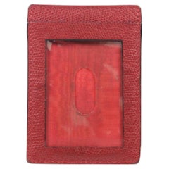 Céline Red Leather ID Holder Card Case 5CL1102