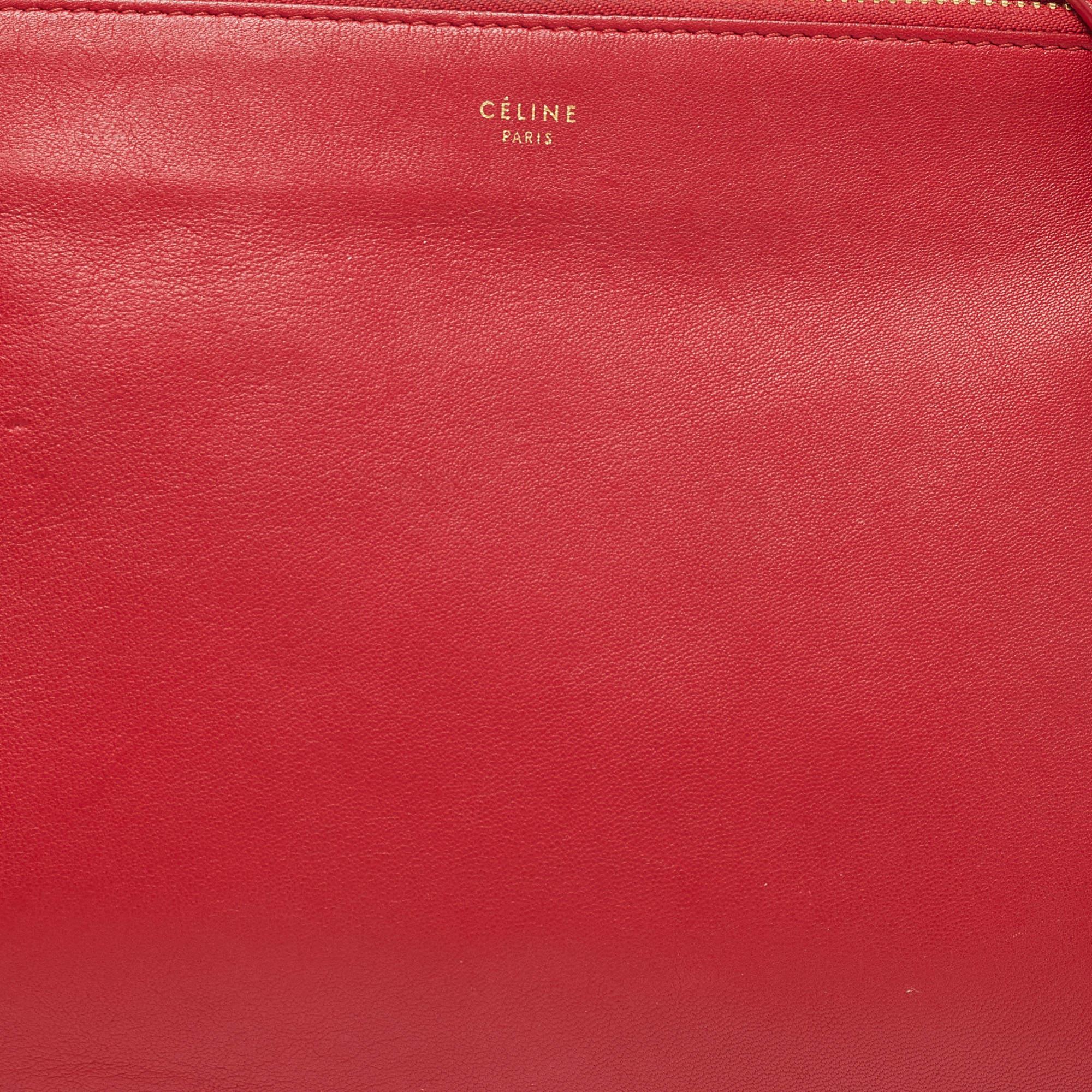 Celine Red Leather Large Trio Zip Crossbody Bag 5