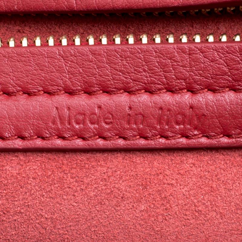 Women's Celine Red Leather Medium Phantom Luggage Tote