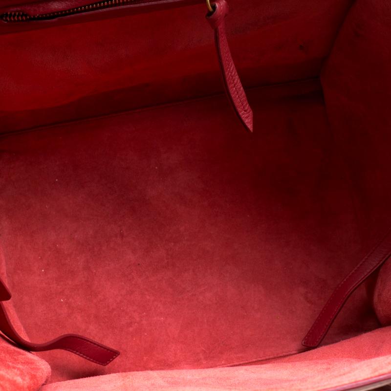 Celine Red Leather Medium Phantom Luggage Tote 1