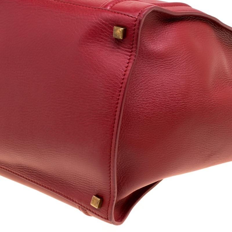 Celine Red Leather Medium Phantom Luggage Tote 2