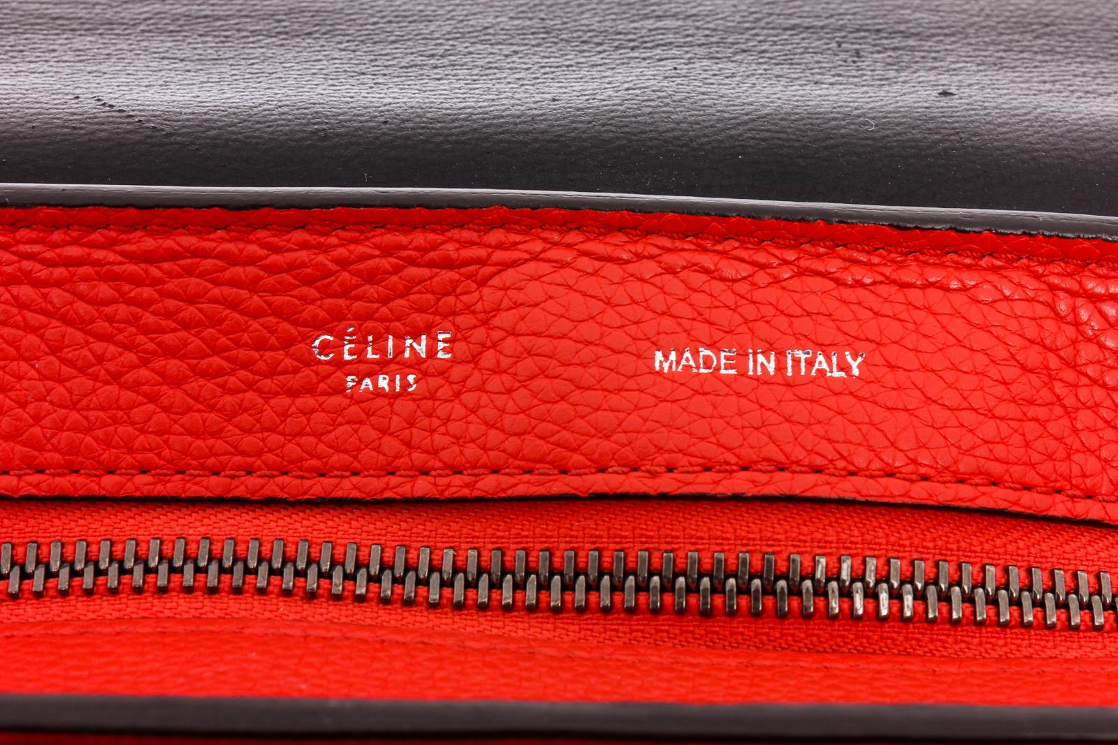 Celine Red Leather Medium Trapeze Tote Bag 2