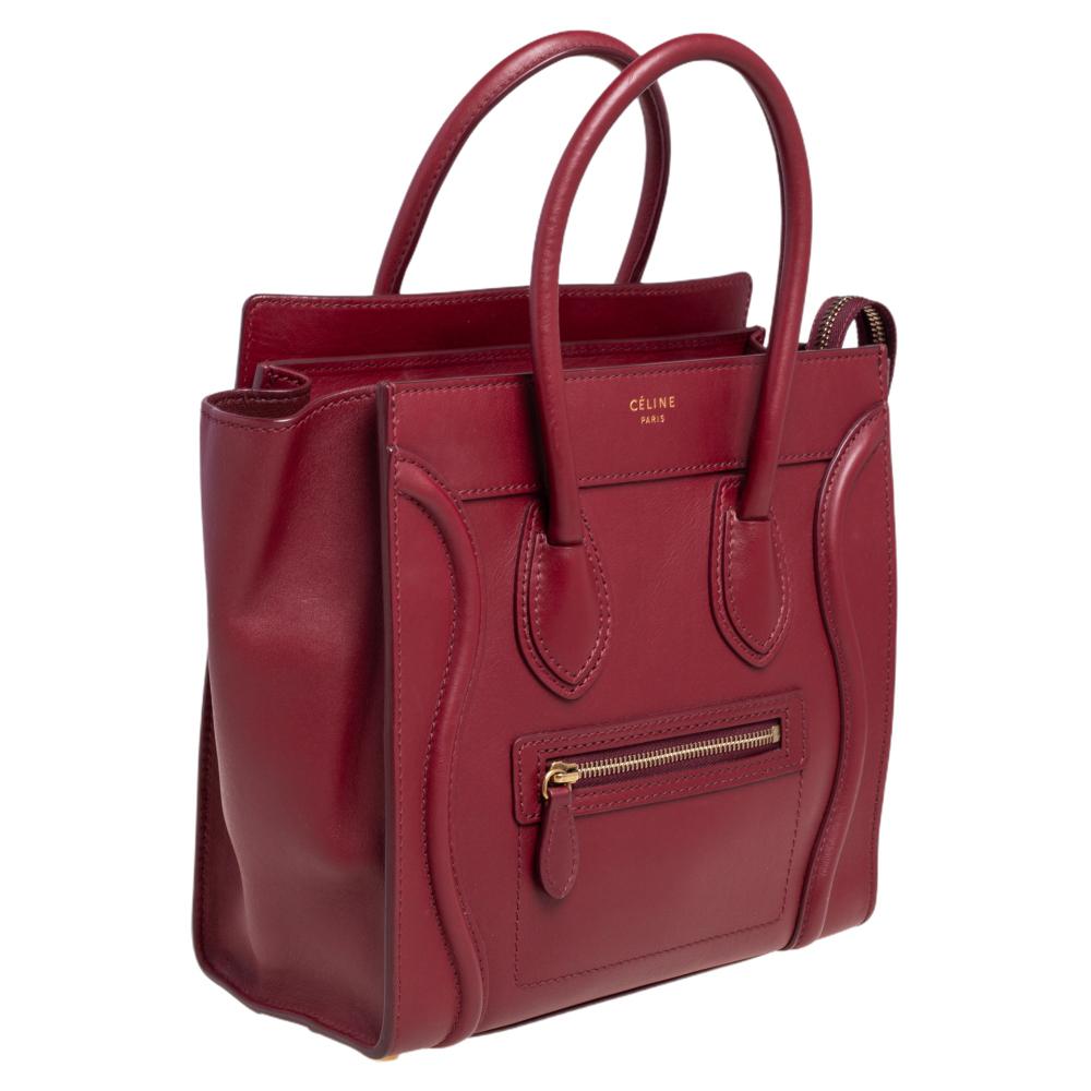 celine micro luggage red