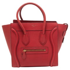 Celine Mikro-Gepäcktasche aus rotem Leder
