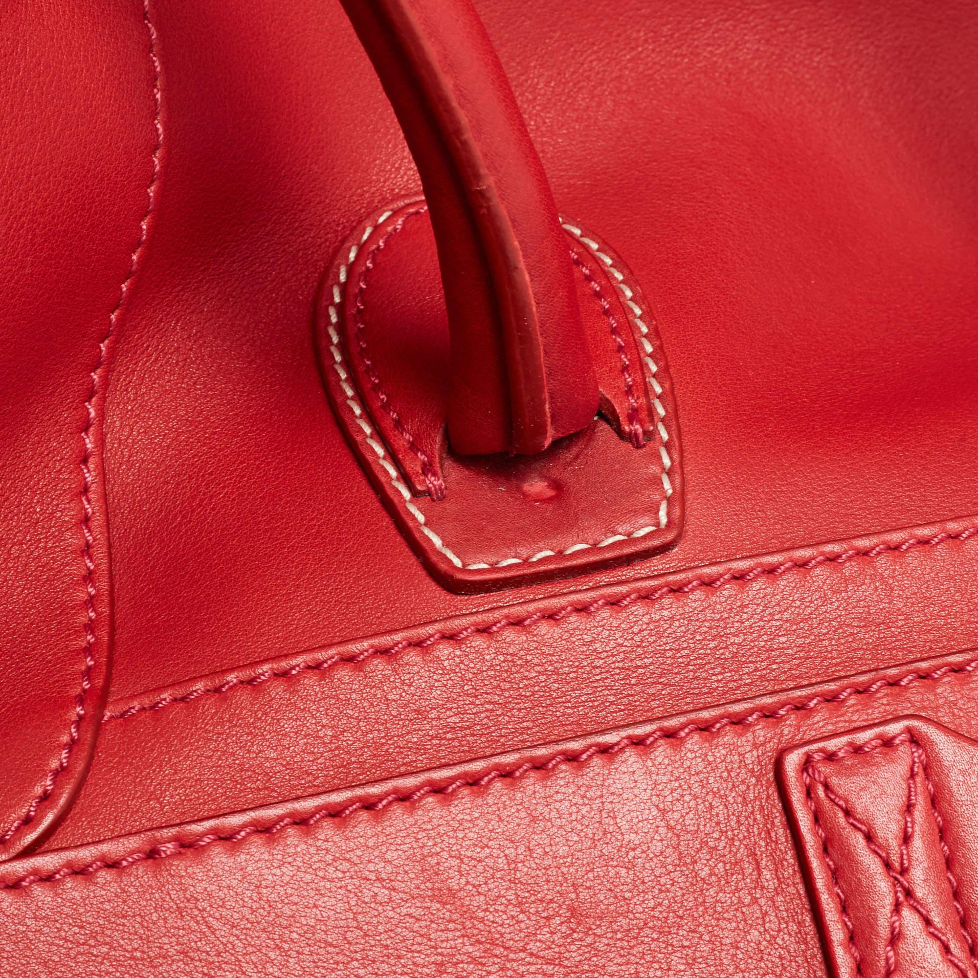 Celine Red Leather Mini Envelope Luggage Tote 6