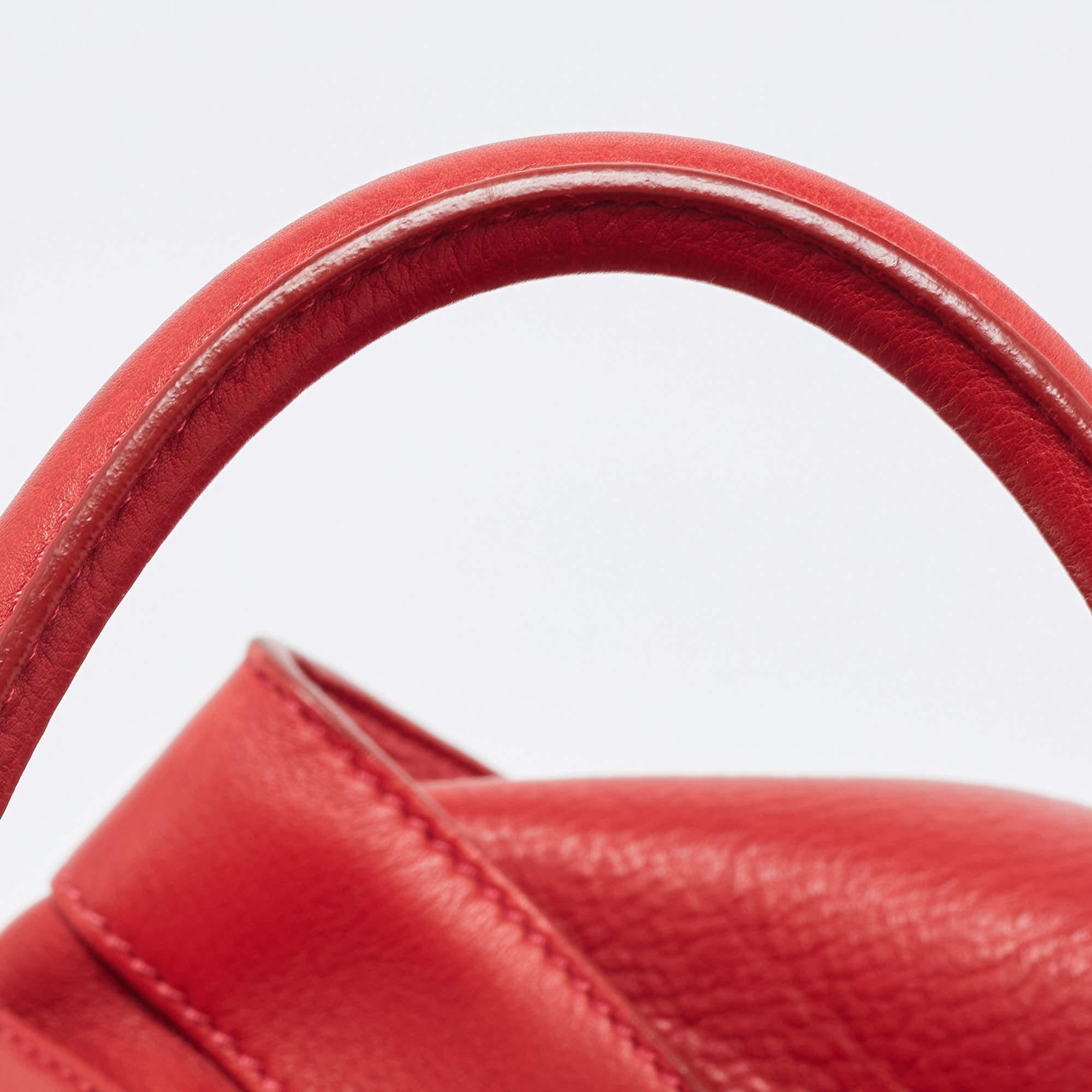 Celine Red Leather Mini Envelope Luggage Tote 10