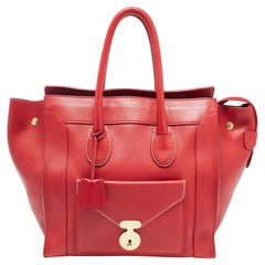 Celine Red Leather Mini Envelope Luggage Tote