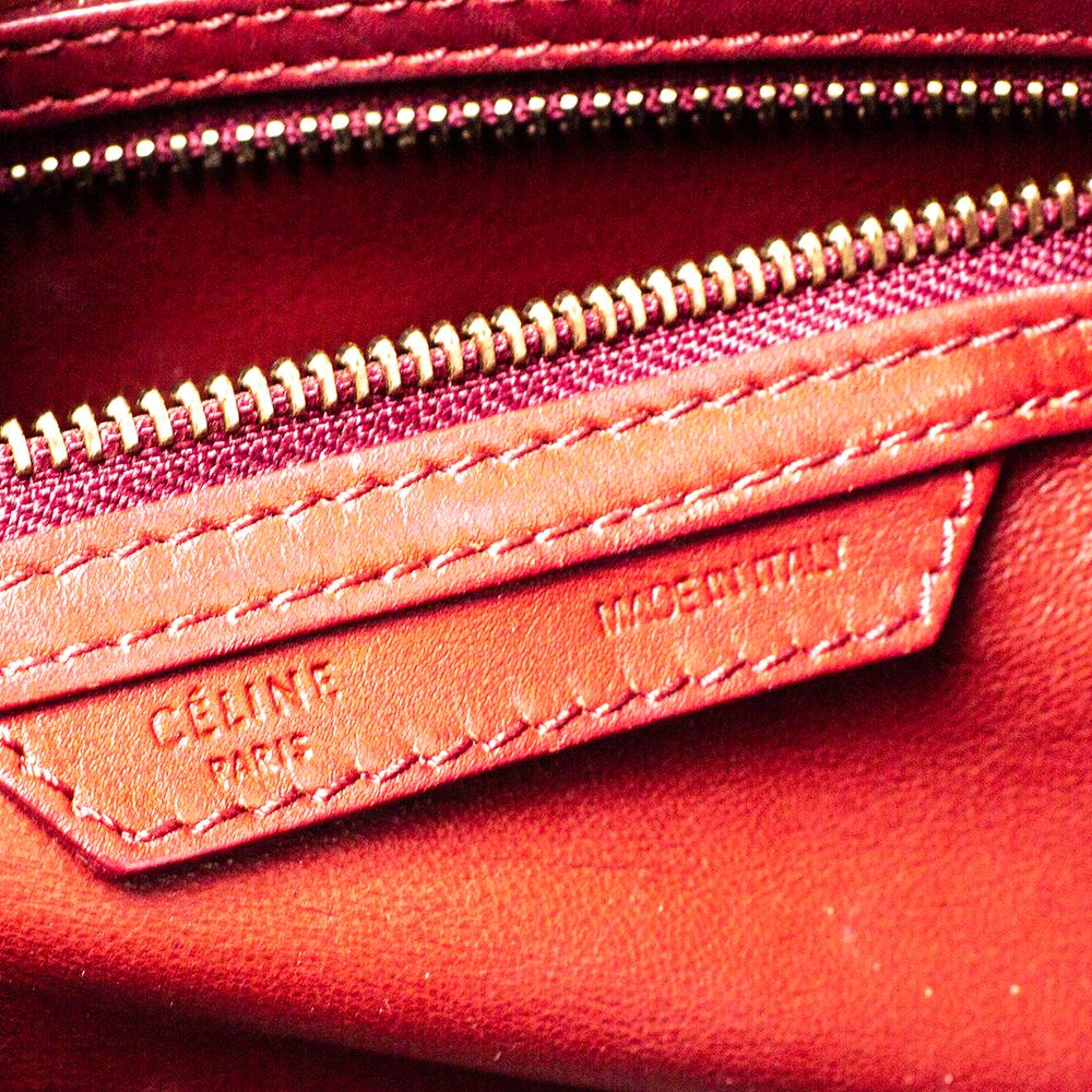 Celine Red Leather Mini Luggage Tote 2