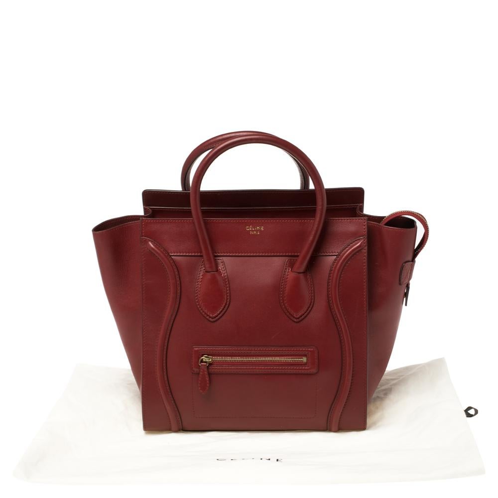 Celine Red Leather Mini Luggage Tote 6