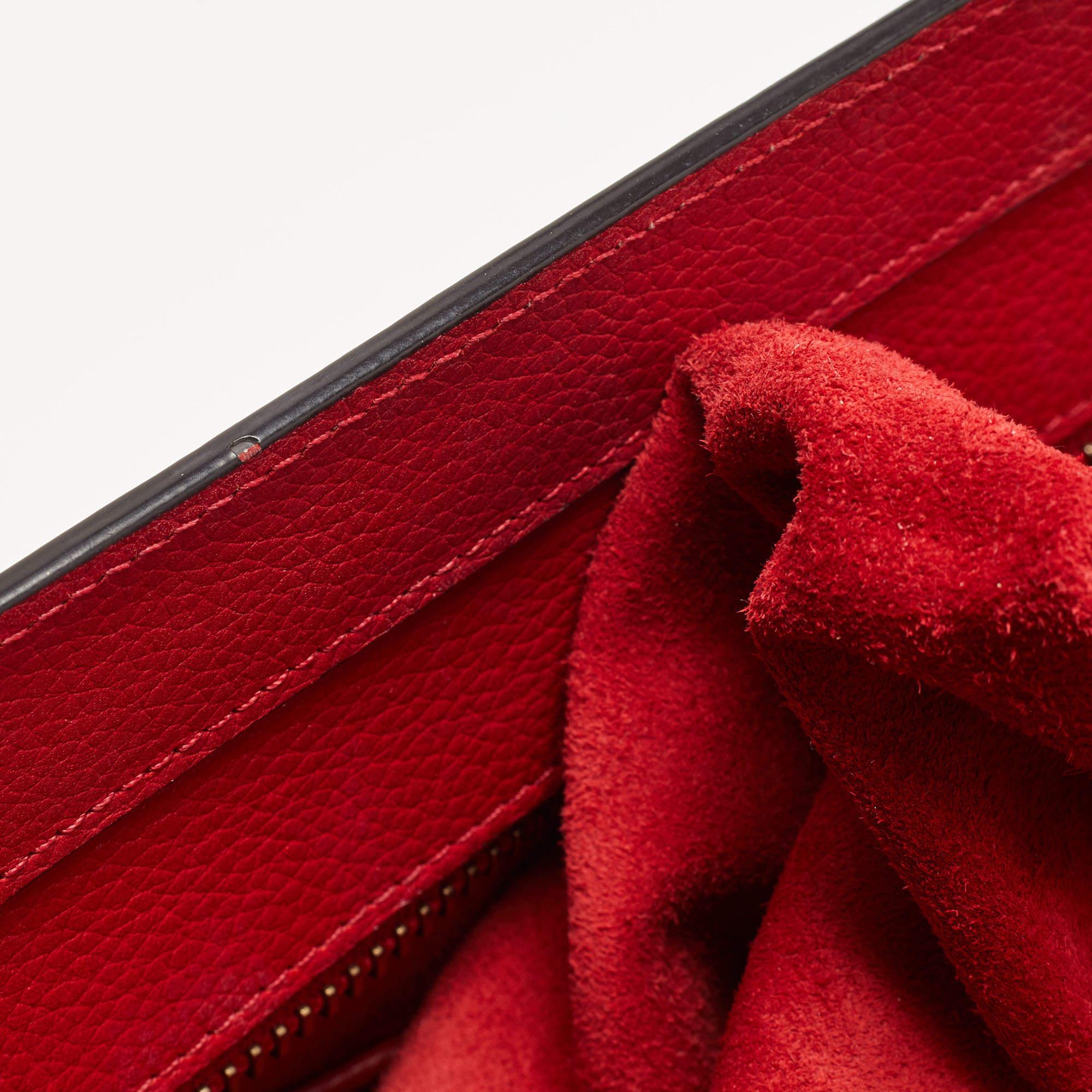 Celine Mini-Gepäcktasche aus rotem Leder 6
