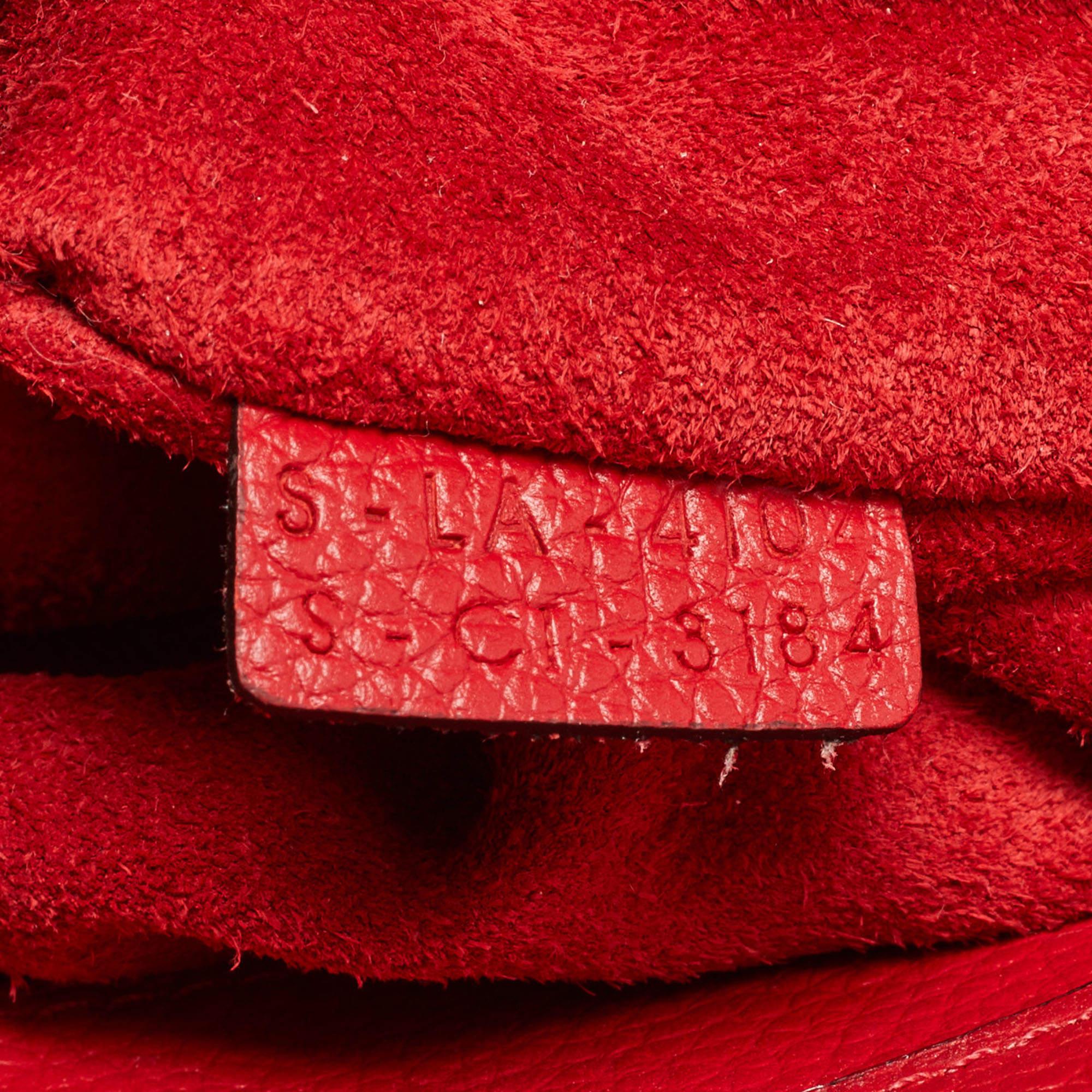 Fourre-tout mini-bagages en cuir rouge de Celine 7