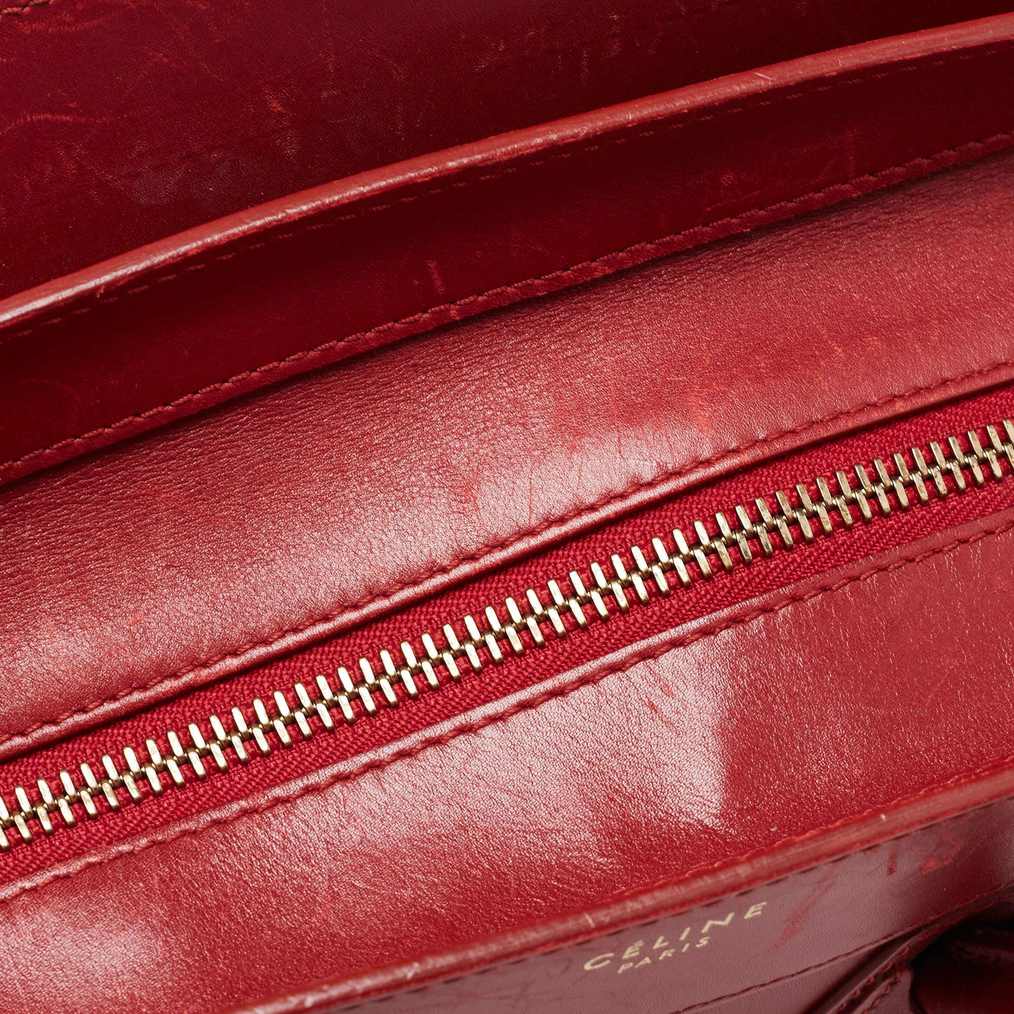Celine Red Leather Mini Luggage Tote 8