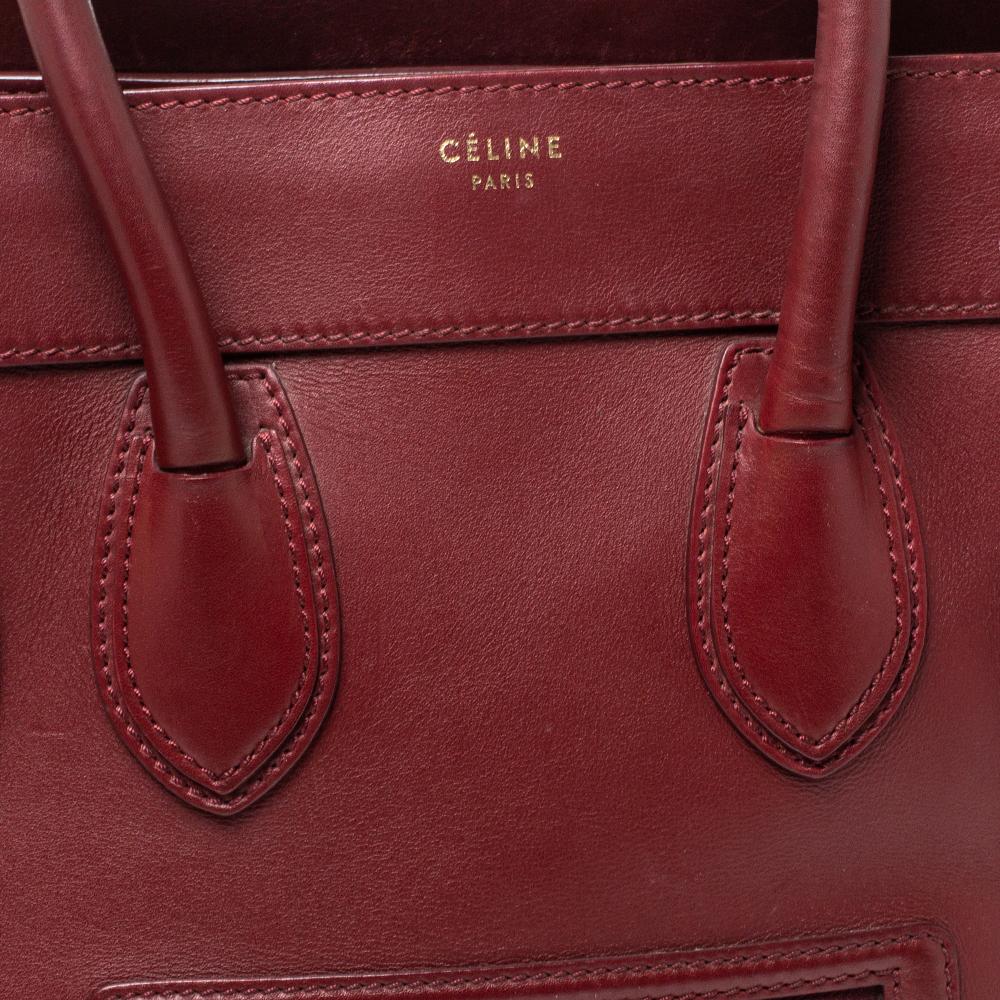 celine mini luggage red