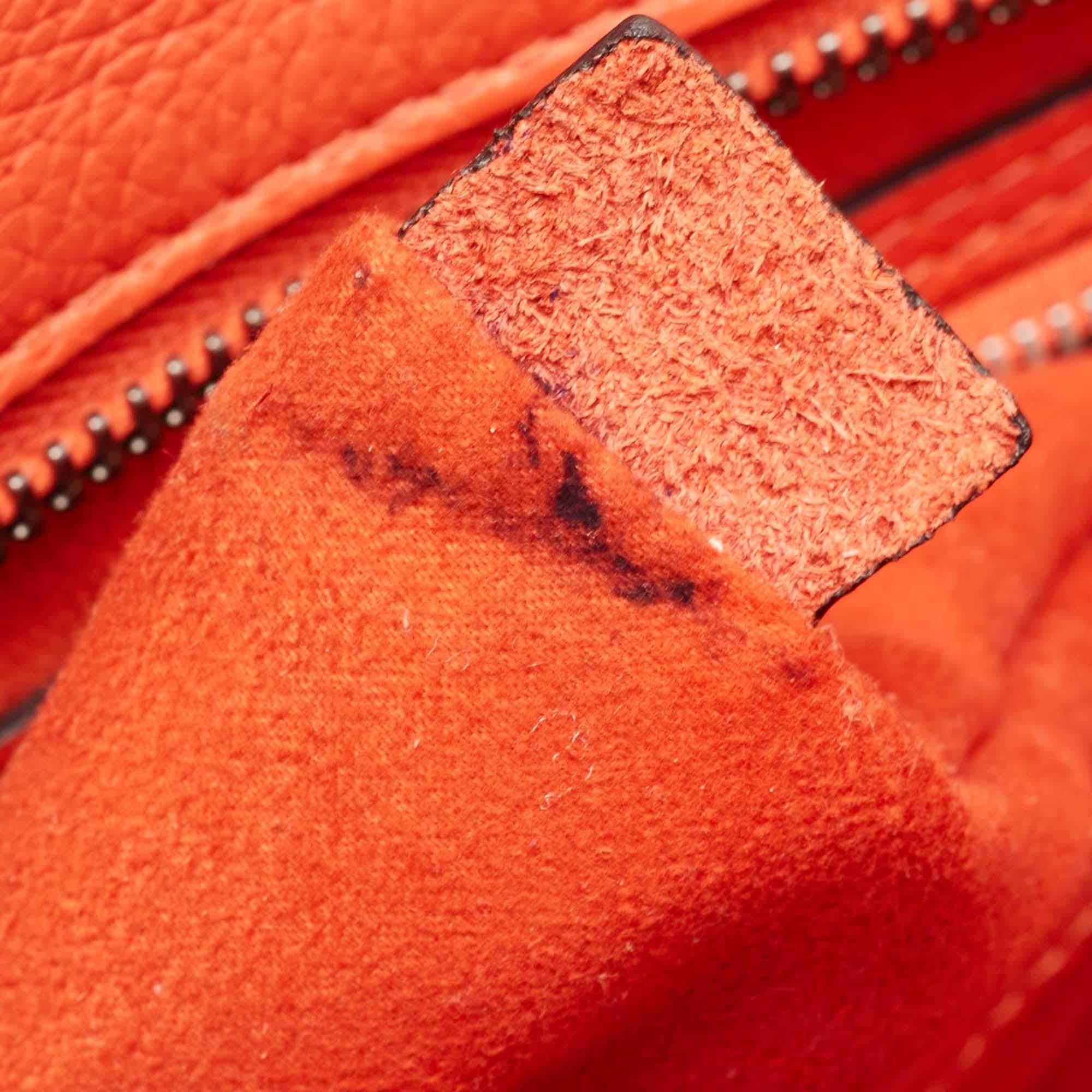 Celine Red Leather Mini Luggage Tote For Sale 2