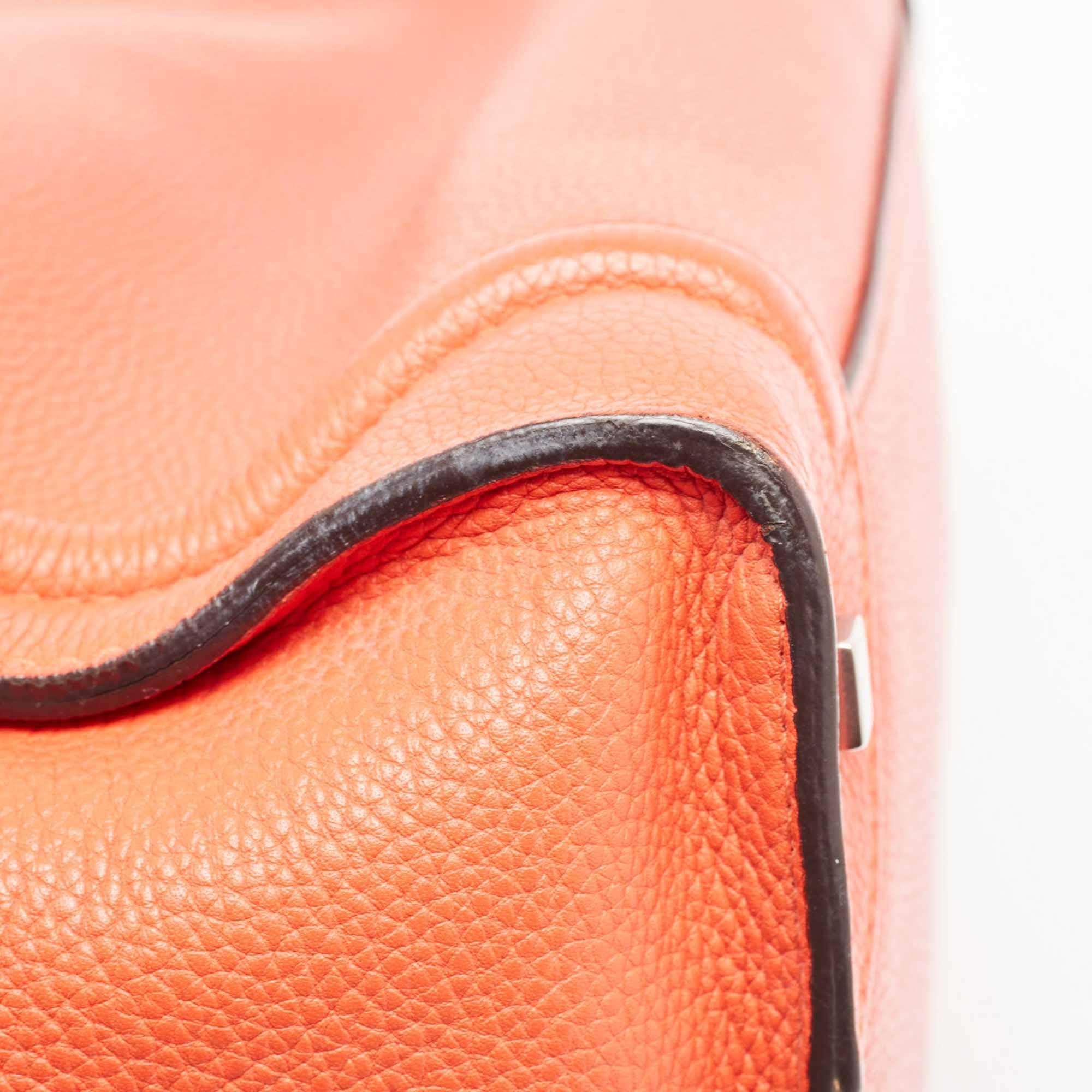 Celine Red Leather Mini Luggage Tote For Sale 3