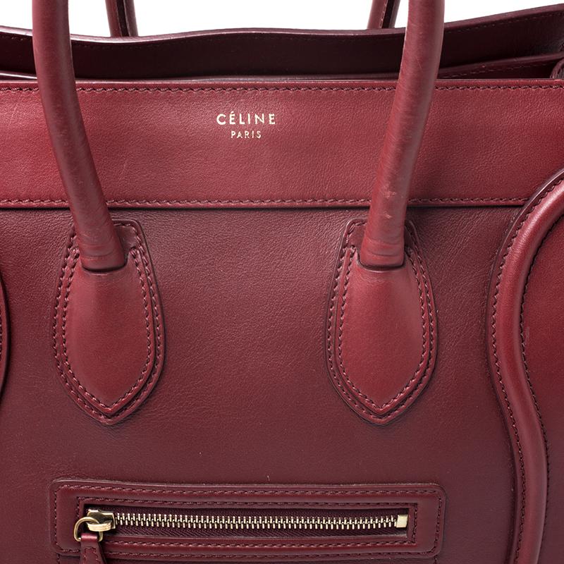 Celine Red Leather Mini Luggage Tote 3